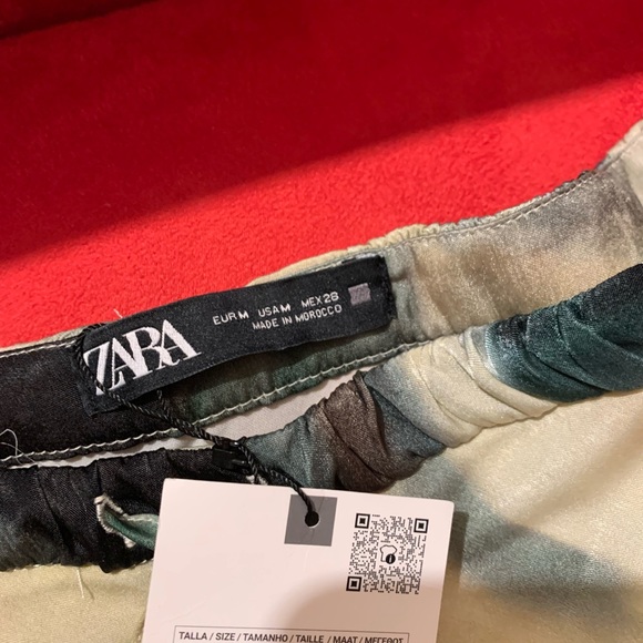 Zara TIE DYE PRINT SATIN EFFECT MIDI SKIRT - Picture 11 of 11